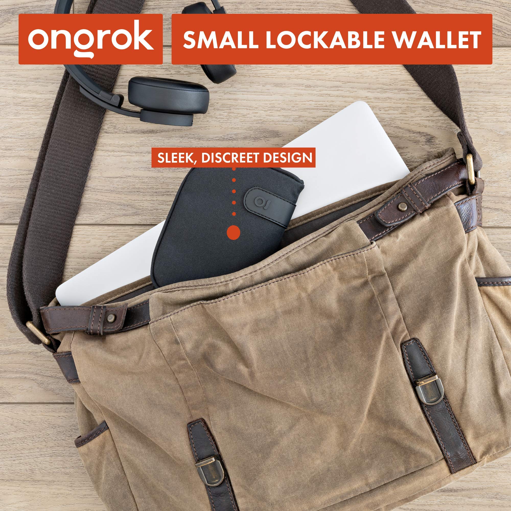 ONGROK Carbon Technology Pouch Small (4X6), Bamboo Derived, Durable Zipper, Combo Locking Wallet to Stash Away Goods with Care