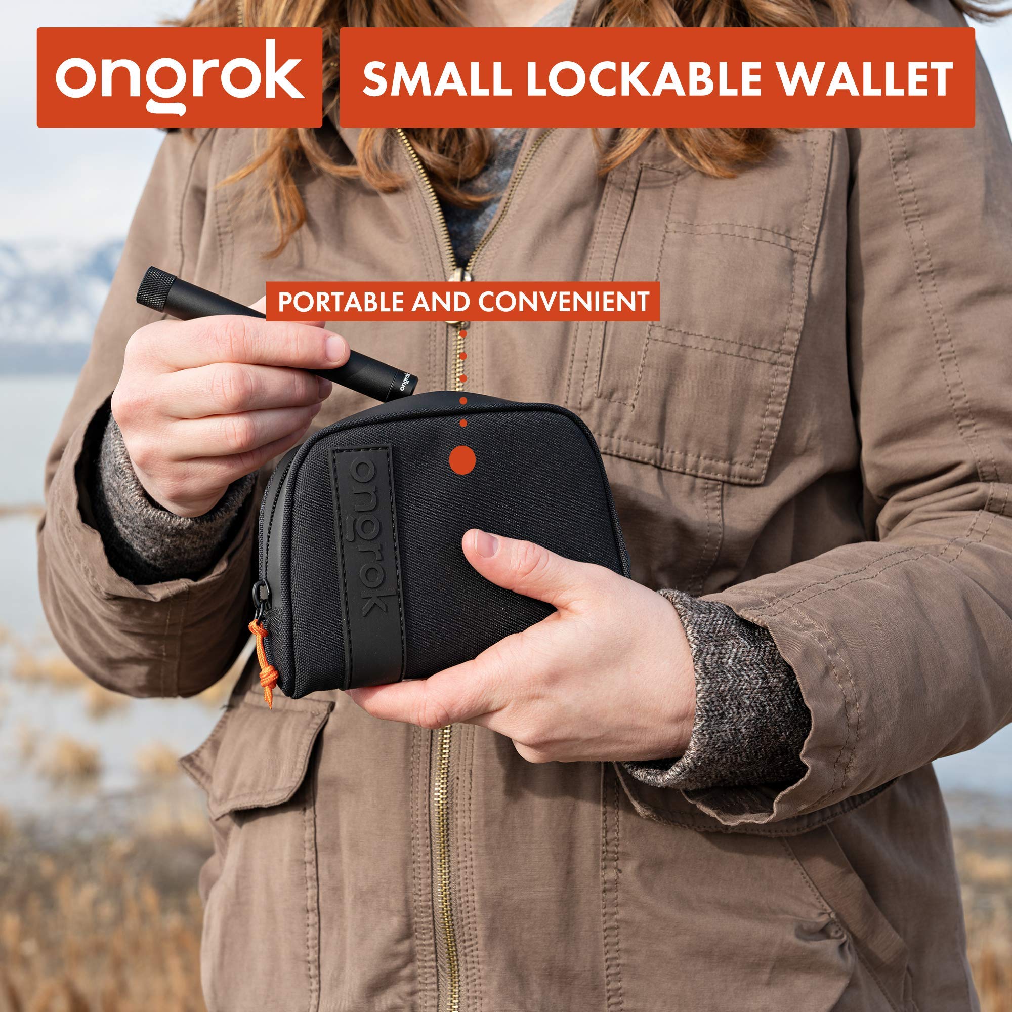 ONGROK Carbon Technology Pouch Small (4X6), Bamboo Derived, Durable Zipper, Combo Locking Wallet to Stash Away Goods with Care