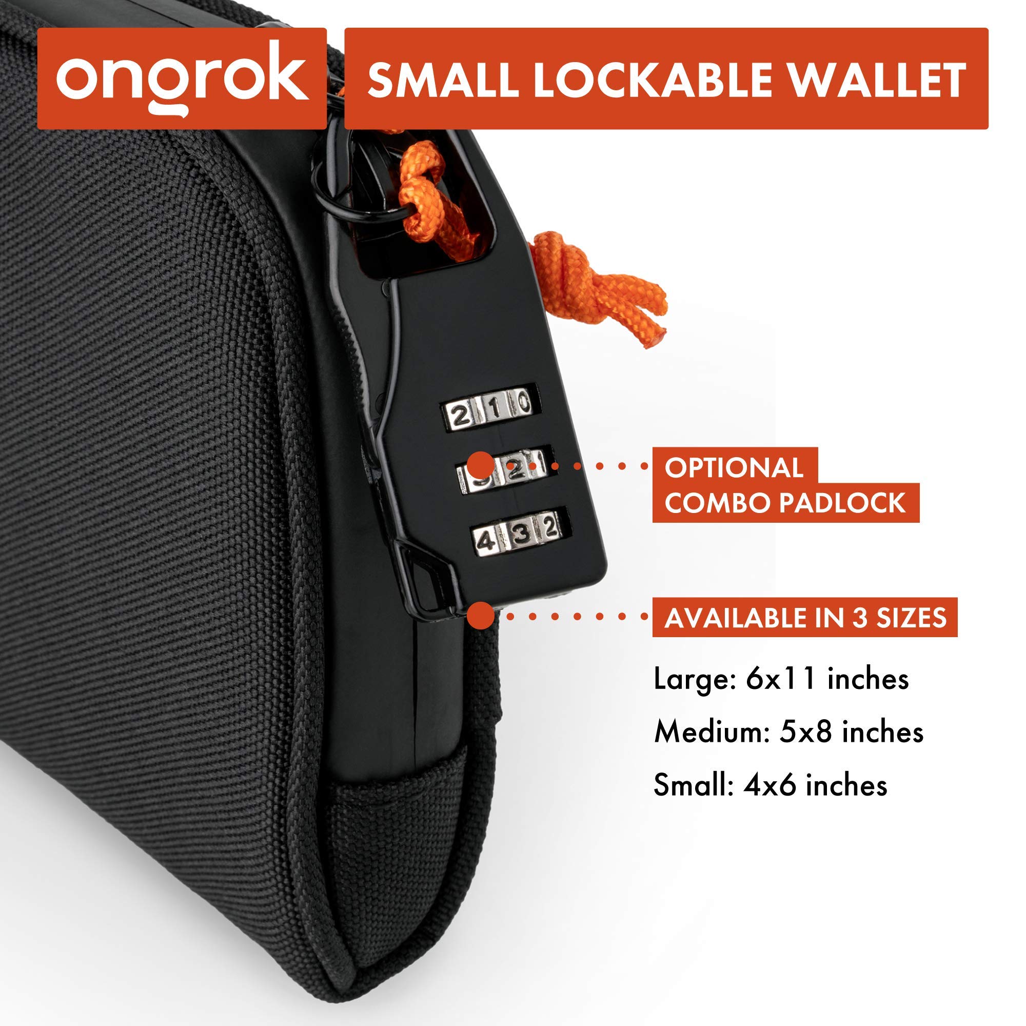 ONGROK Carbon Technology Pouch Small (4X6), Bamboo Derived, Durable Zipper, Combo Locking Wallet to Stash Away Goods with Care