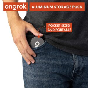 ONGROK Storage Puck, Black, Perfect Size Case to Store in Your Pocket, Airtight, Preserves Moisture Profile, Smell and Aroma