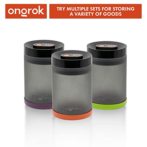 ONGROK Glass Storage Jar (800ml/2oz) with Vacuum Pump Technology, Air Proof Containers to Preserve Smell and Aroma