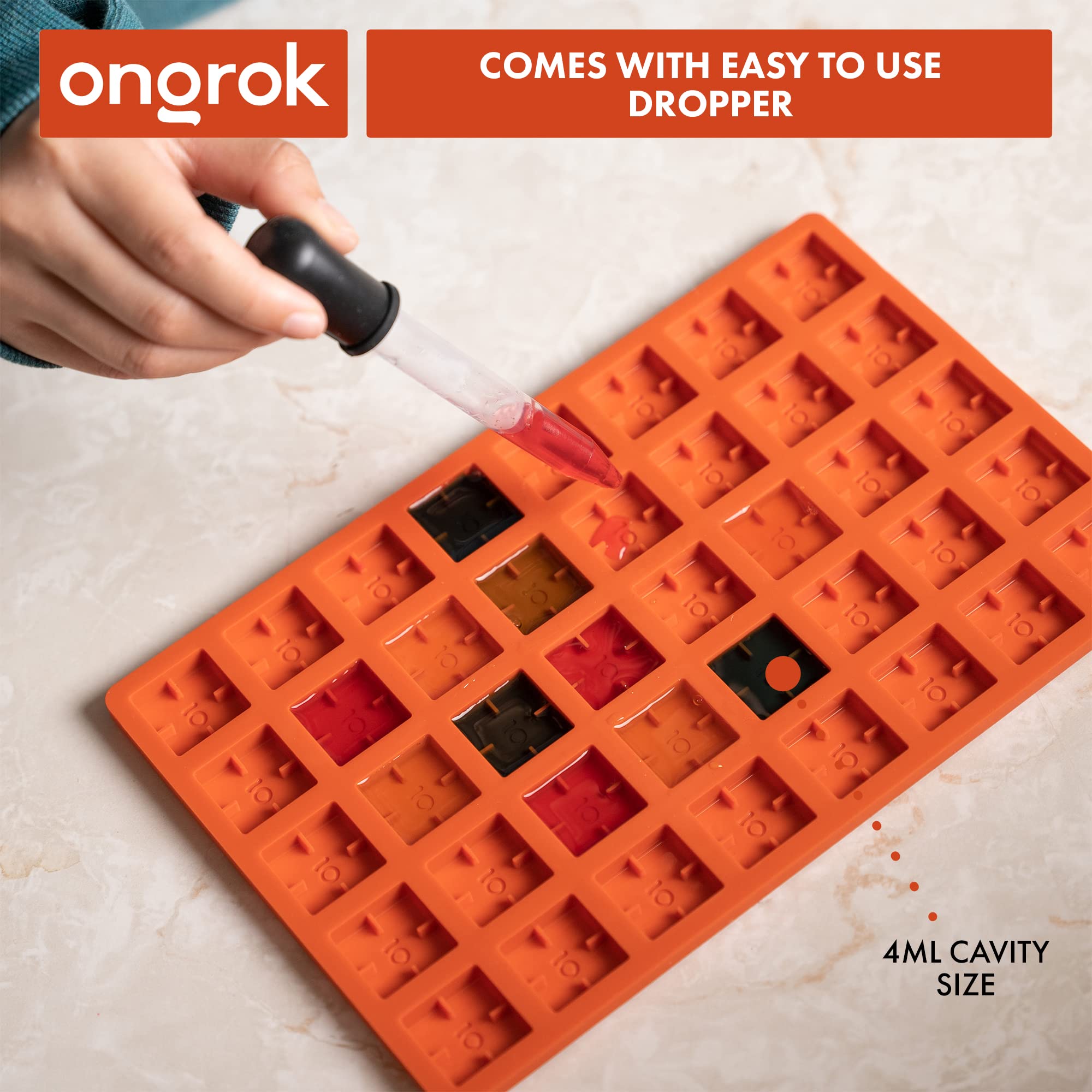 ONGROK Scored Silicone Gummy Molds, 4ml, with Dropper, BPA Free