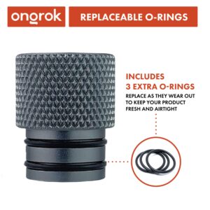 ONGROK Premium Storage Tube | Airtight Aircraft Grade Aluminum Metal, Pocket-Sized Opaque Holder (Silver)