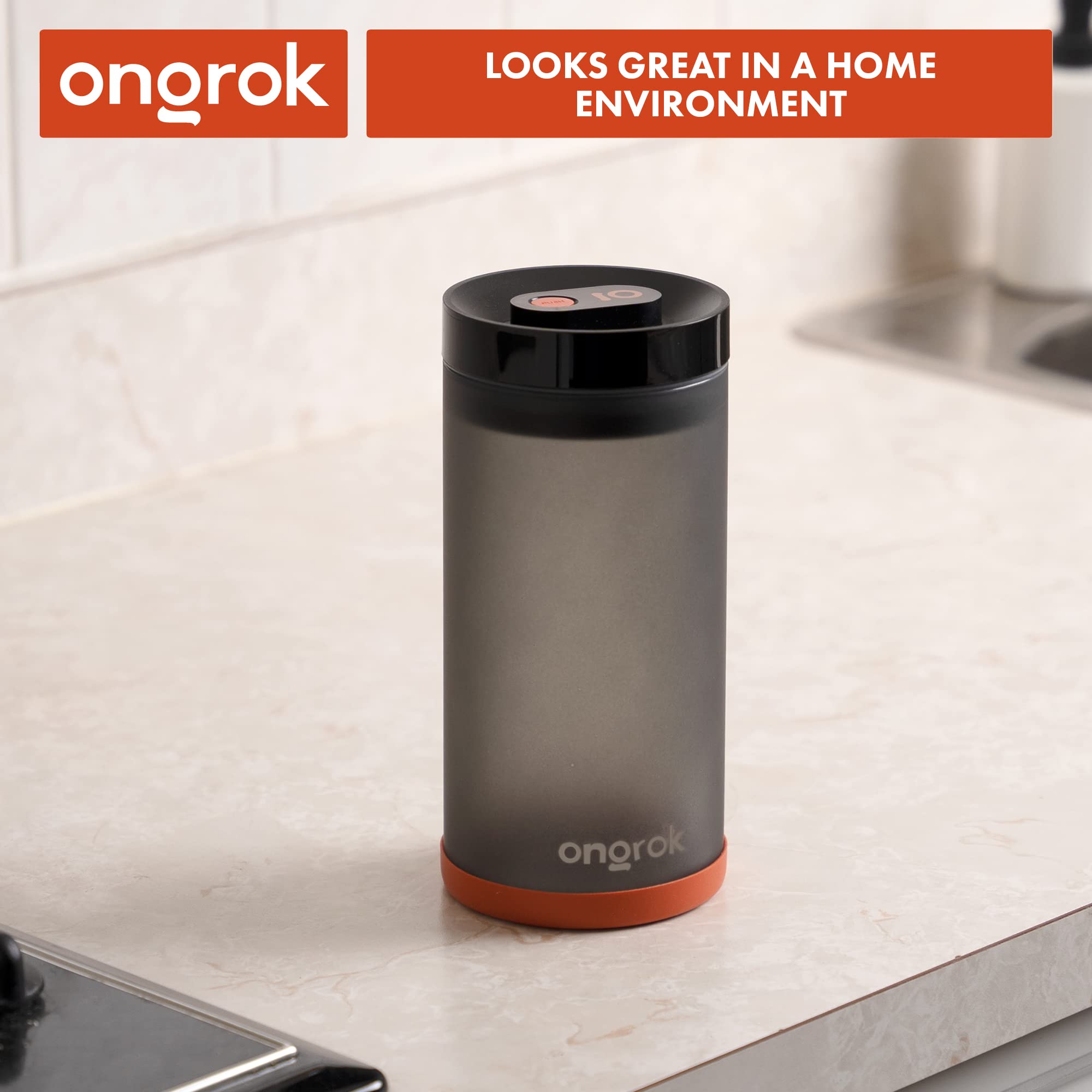 ONGROK Glass Storage Jar (1200ml/3oz) with Vacuum Pump Technology, Air Proof Containers to Preserve Smell and Aroma