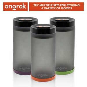 ONGROK Glass Storage Jar (1200ml/3oz) with Vacuum Pump Technology, Air Proof Containers to Preserve Smell and Aroma