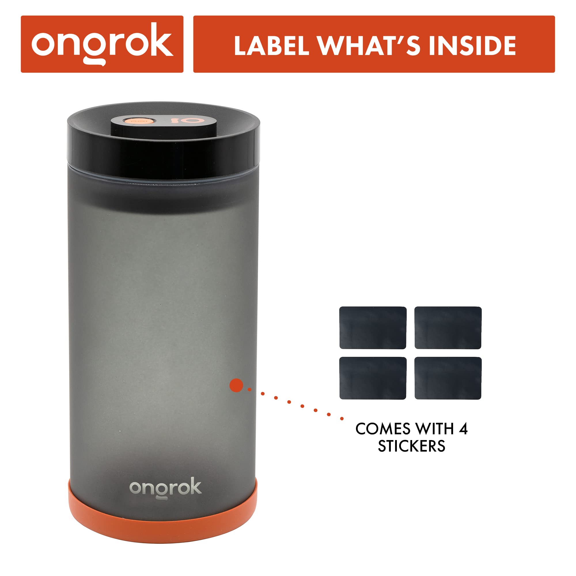 ONGROK Glass Storage Jar (1200ml/3oz) with Vacuum Pump Technology, Air Proof Containers to Preserve Smell and Aroma