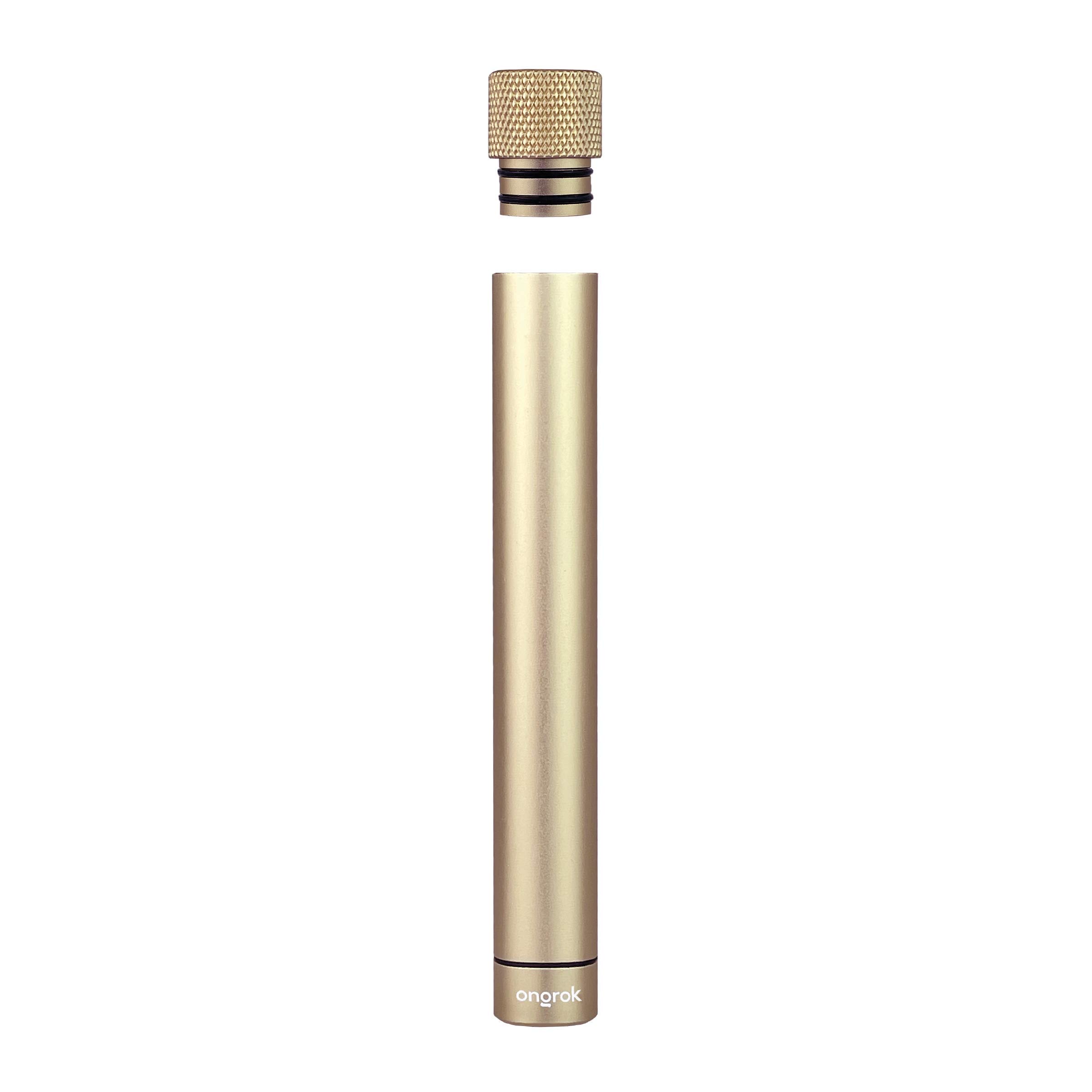 ONGROK Premium Storage Tube | Airtight Aircraft Grade Aluminum Metal, Pocket-Sized Opaque Holder (Gold)