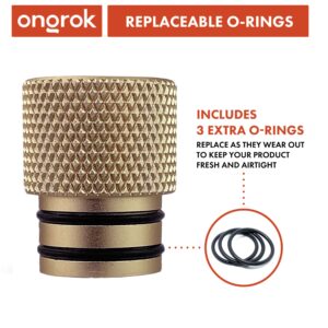 ONGROK Premium Storage Tube | Airtight Aircraft Grade Aluminum Metal, Pocket-Sized Opaque Holder (Gold)