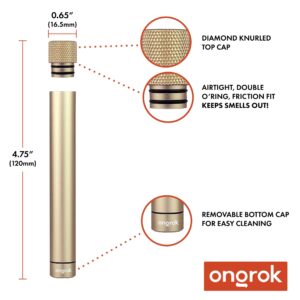 ONGROK Premium Storage Tube | Airtight Aircraft Grade Aluminum Metal, Pocket-Sized Opaque Holder (Gold)