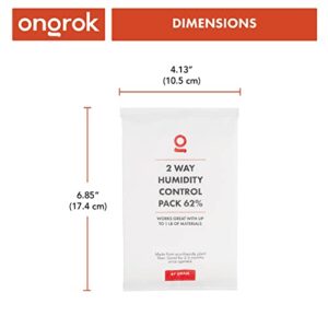 4 Pack of 67 Gram, 62% RH, Two Way Humidity Packs by ONGROK, Individually Sealed to Last Longer, Moisture Packs