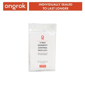 4 Pack of 67 Gram, 62% RH, Two Way Humidity Packs by ONGROK, Individually Sealed to Last Longer, Moisture Packs