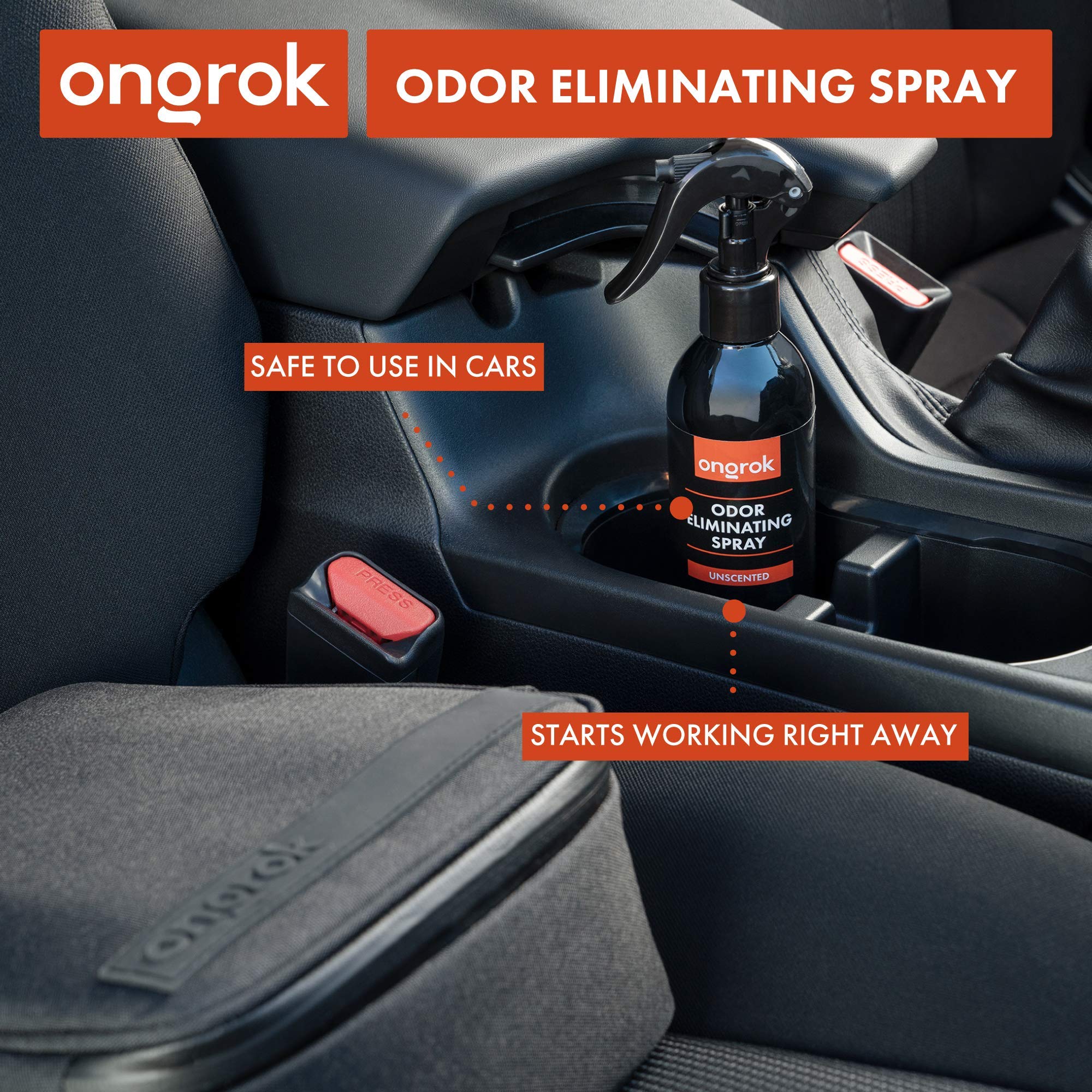 Smoke Odor Eliminator Spray by ONGROK, Natural Unscented (8 oz), Made in USA, Smell Remover for Home and Car, Air Freshener, Smoke Odor Exterminator