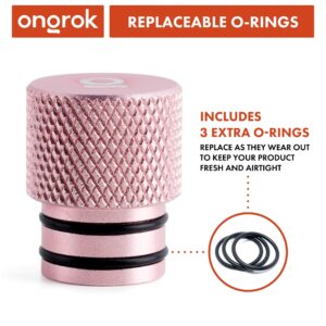 ONGROK Premium Storage Tube | Airtight Aircraft Grade Aluminum Metal, Pocket-Sized Opaque Holder (Rose Gold)