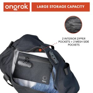 ONGROK Duffle Bag with Combo Lock, Integrated Carbon Filtration (Black)