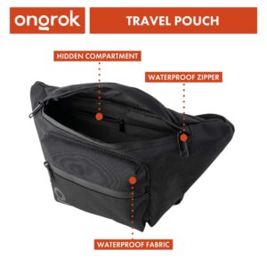 ONGROK Carbon Technology Waist Bag | Small Odor Proof Backpack, Newest Model, Waterproof Zipper Sealed, Carbon Lined Waist Pouch, Unisex/Men/Women