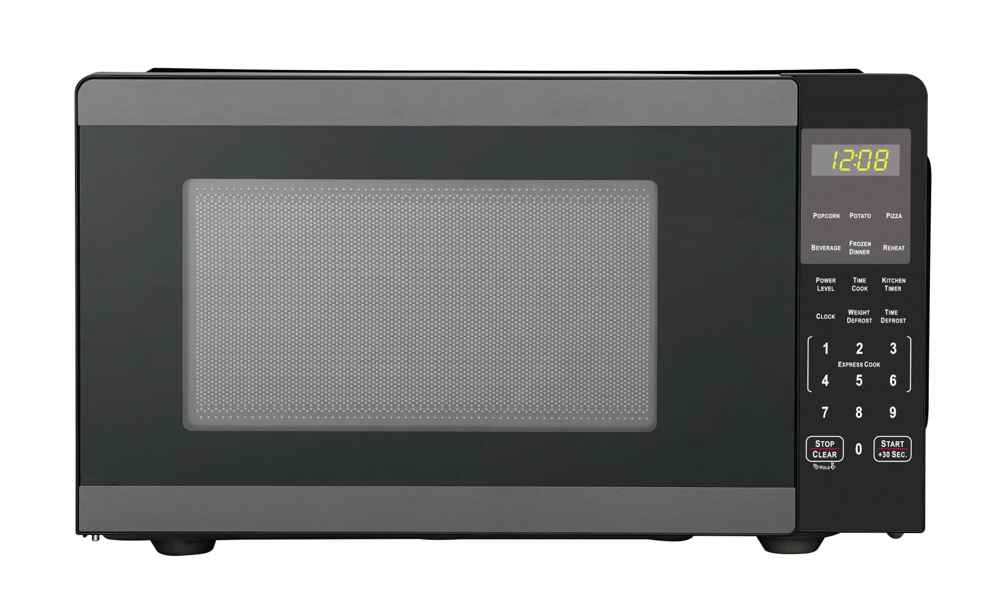 0.9 Cu ft Countertop Microwave Oven, 900 Watts, New (Color : Black Stainless Steel)