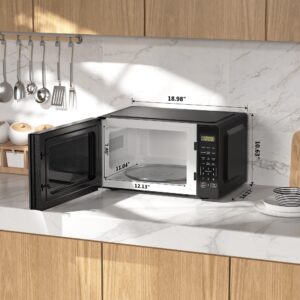 0.9 Cu ft Countertop Microwave Oven, 900 Watts, New (Color : Black Stainless Steel)