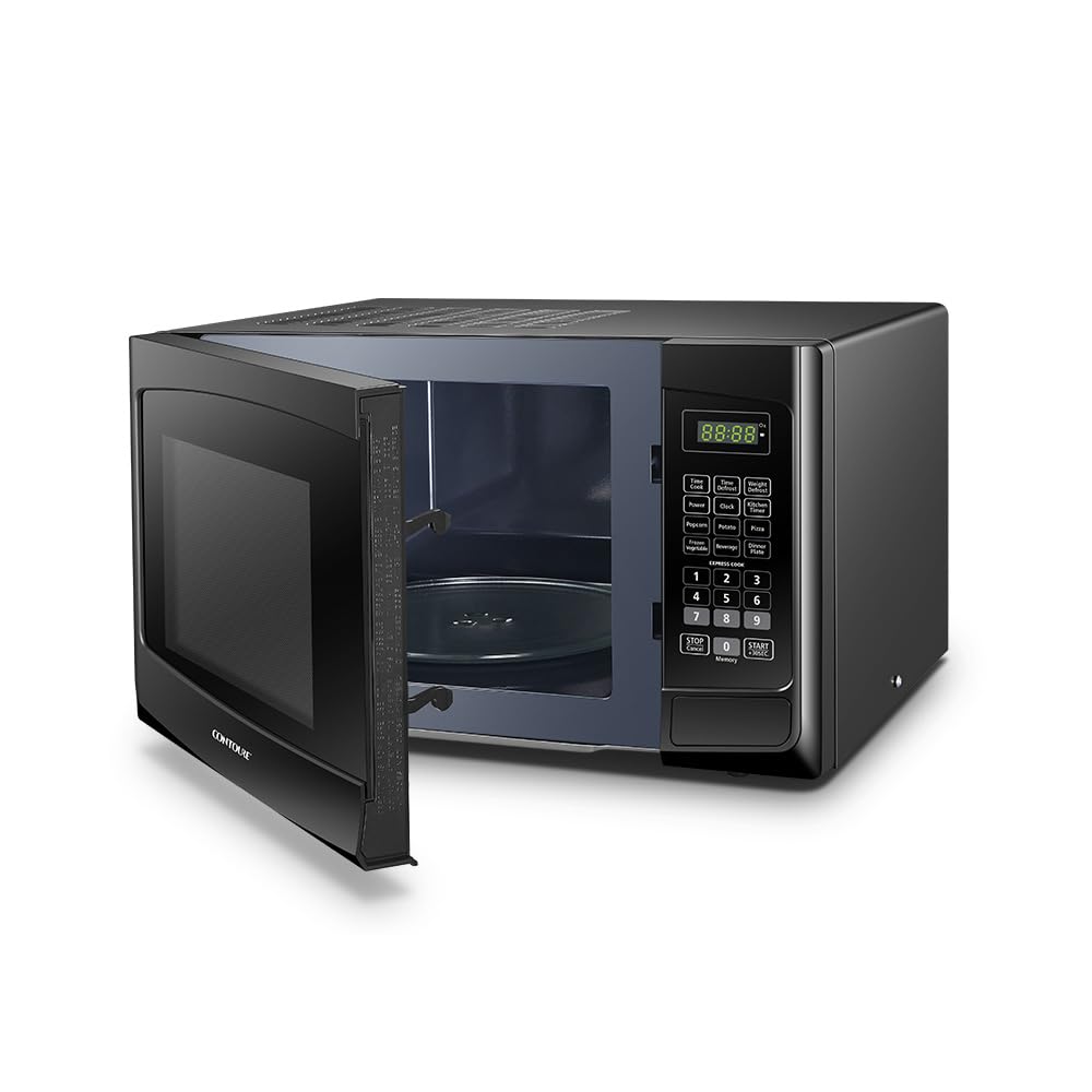 CONTOURE RV Built-In Microwave Oven | Perfect RV Replacement | 900W Power, 10 Power Levels | Easy-Clean Interior | LED Display | Quick-Cook Settings | RV-980B