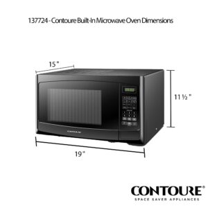 CONTOURE RV Built-In Microwave Oven | Perfect RV Replacement | 900W Power, 10 Power Levels | Easy-Clean Interior | LED Display | Quick-Cook Settings | RV-980B