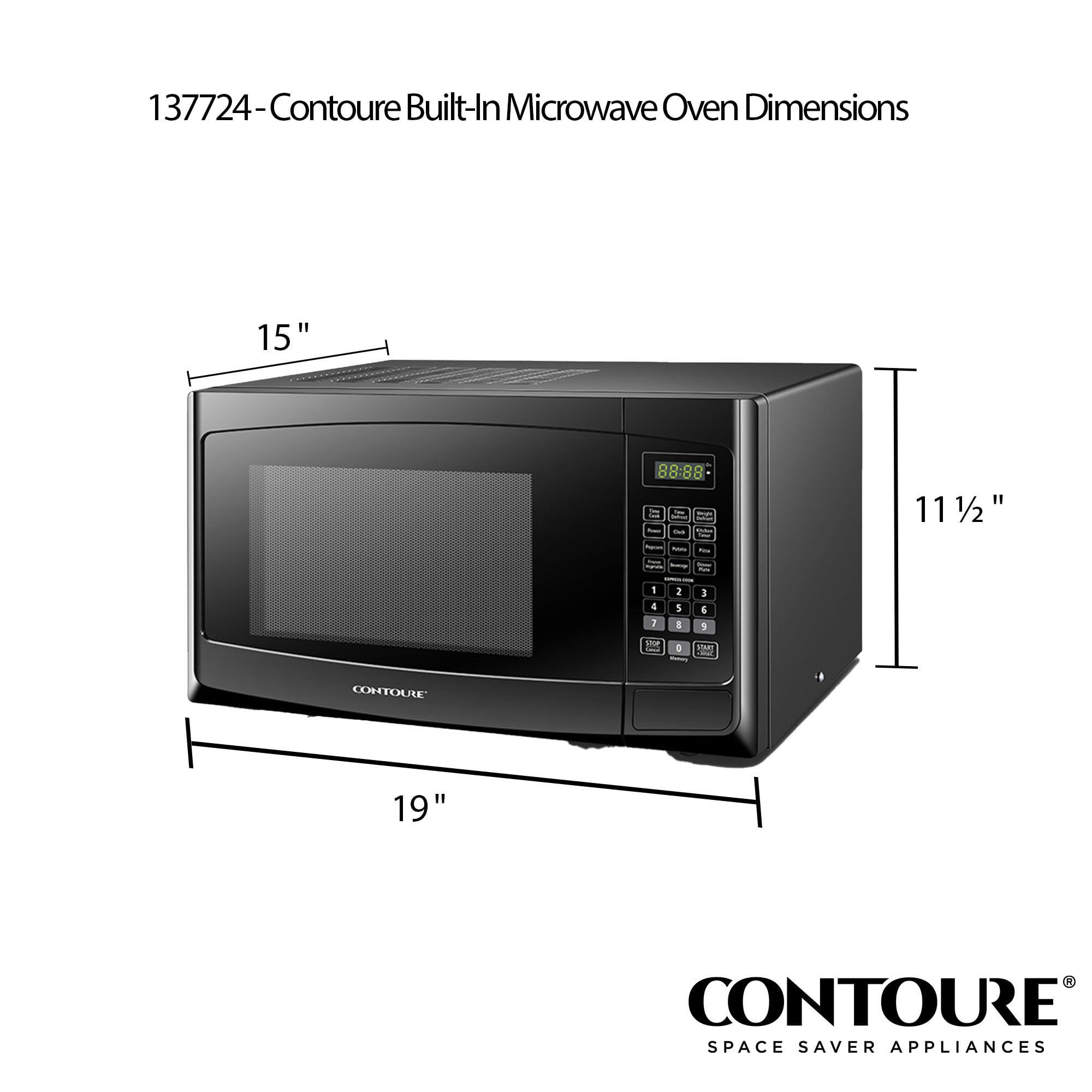 CONTOURE RV Built-In Microwave Oven | Perfect RV Replacement | 900W Power, 10 Power Levels | Easy-Clean Interior | LED Display | Quick-Cook Settings | RV-980B