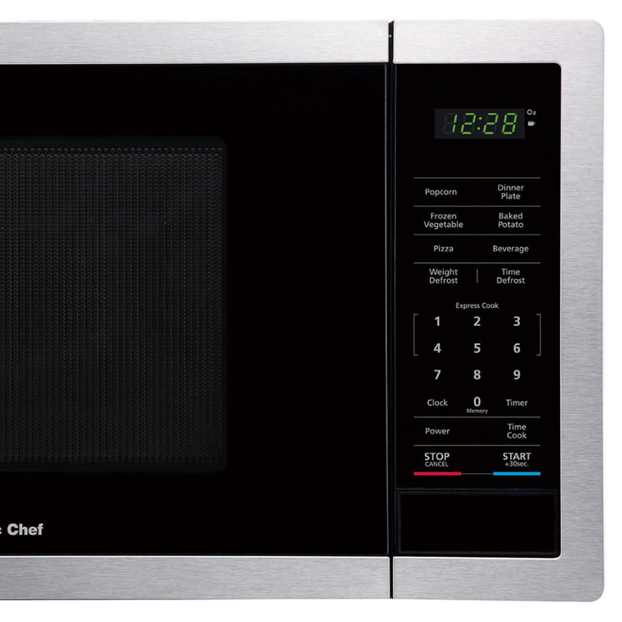 Magic Chef 900 Watts 0.9 Cubic Feet Small Countertop Microwave Oven for Compact Spaces with 6 Pre Programmed Cooking Modes, Stainless Steel