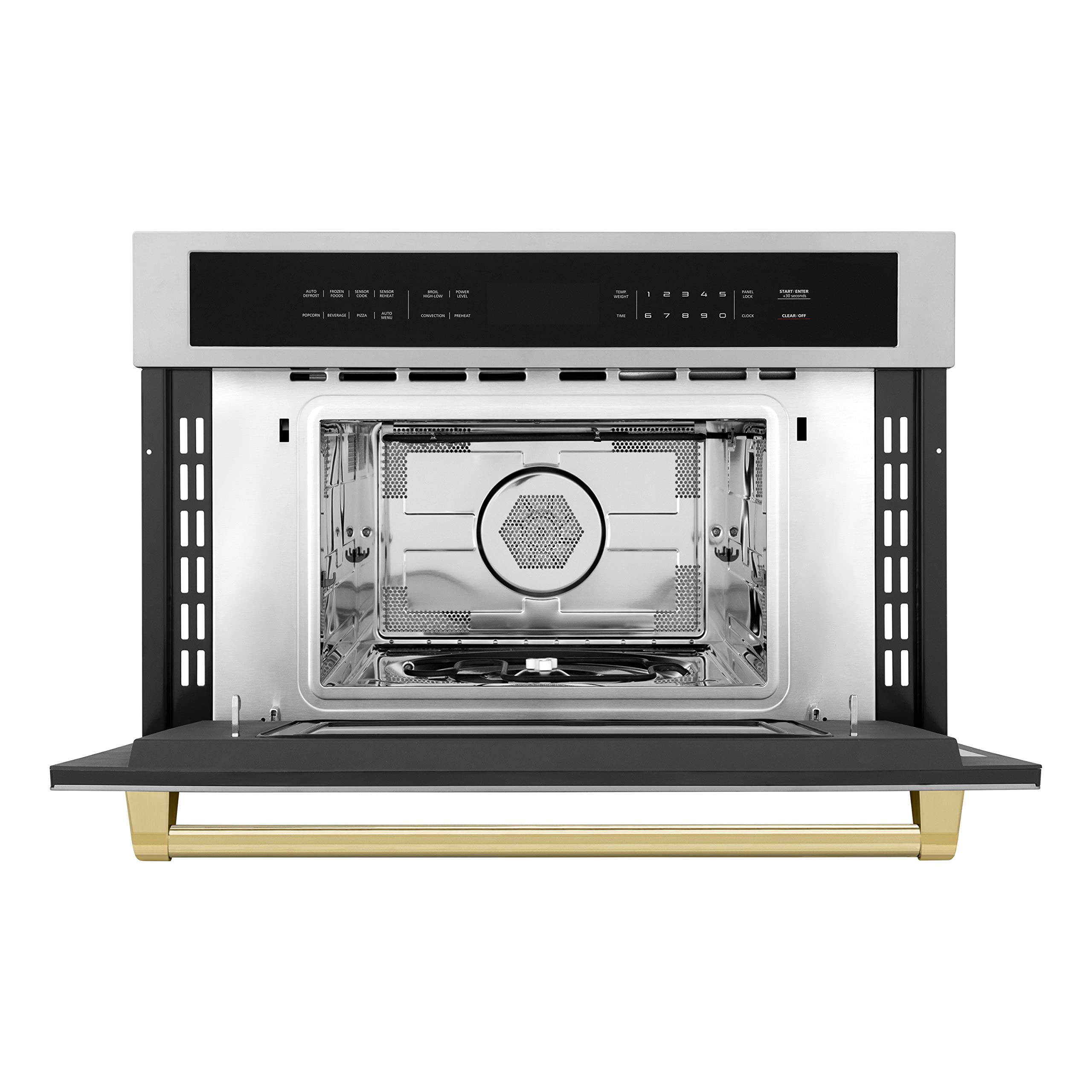 ZLINE Autograph Edition 30” 1.6 cu ft. Built-in Convection Microwave Oven in Stainless Steel and Gold Accents