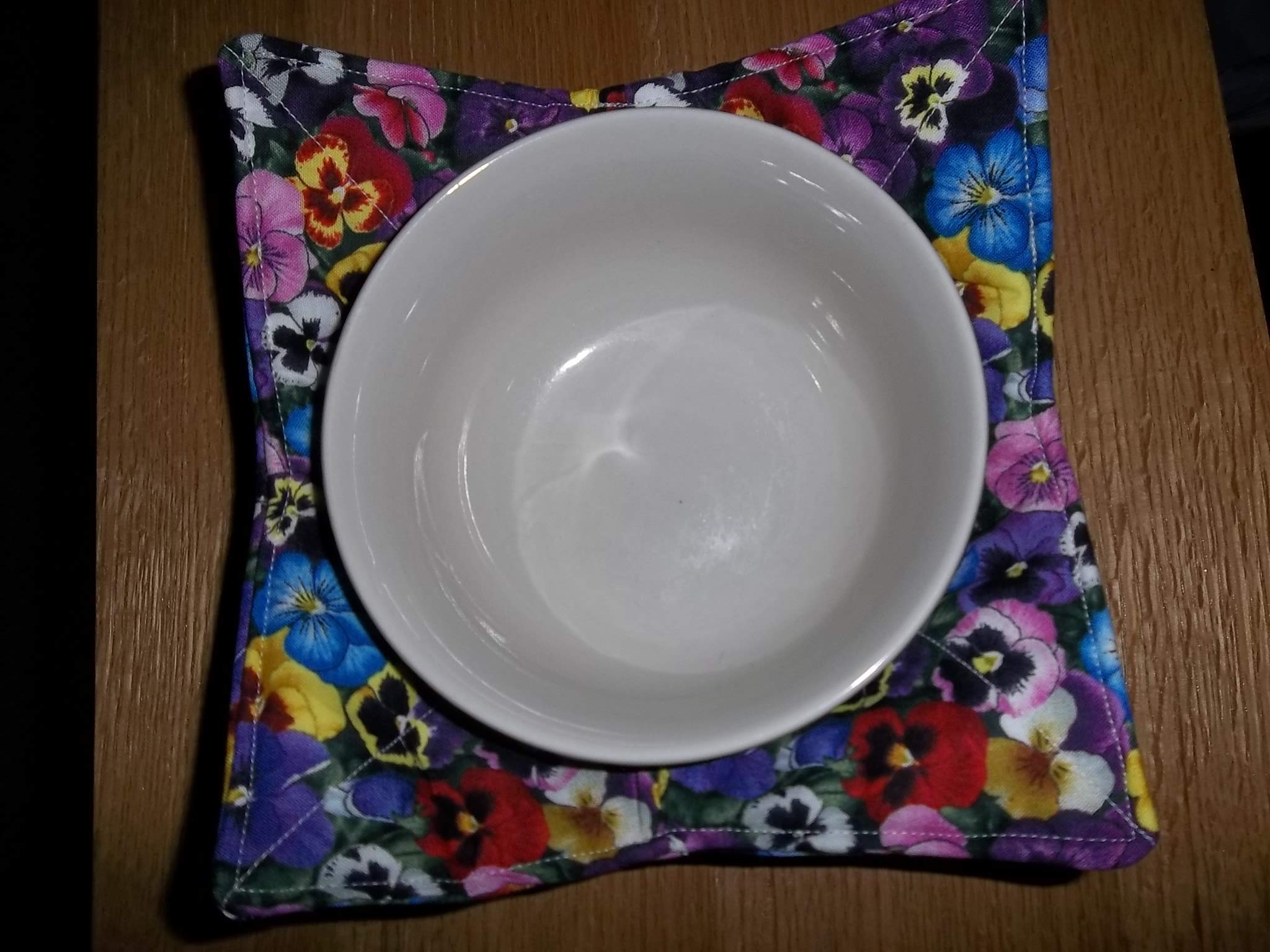 Microwave Bowl Cozy Cozies Pansy 10 Inches