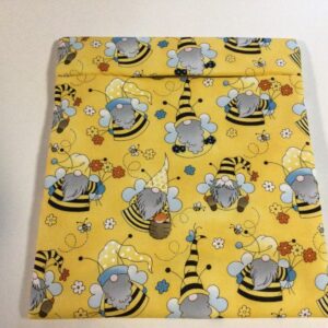 Microwave Potato Bag Yellow Honey Bee Gnomes Large All Cotton Baked Potato Bag Handmade Kitchen Utensil