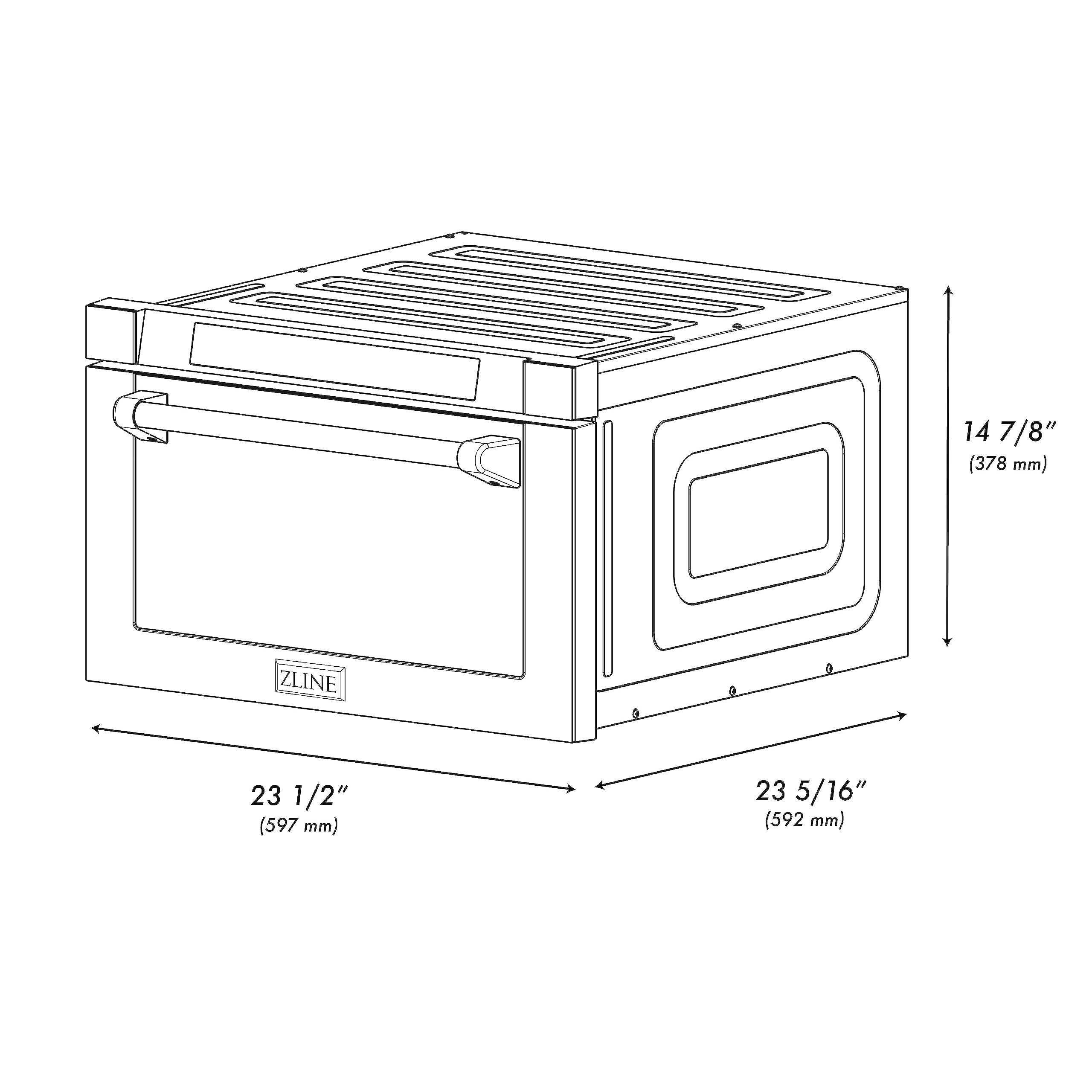 ZLINE 24" 1.2 cu. ft. Built-in Microwave Drawer with a Traditional Handle in DuraSnow Stainless Steel