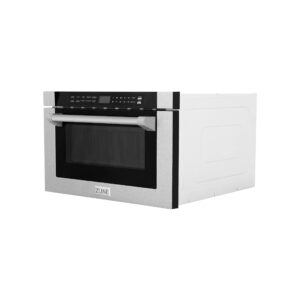 ZLINE 24" 1.2 cu. ft. Built-in Microwave Drawer with a Traditional Handle in DuraSnow Stainless Steel