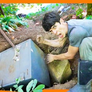 Pulling Biggest Hidden Abandoned Safe Ever Out of Hole With Go-Kart