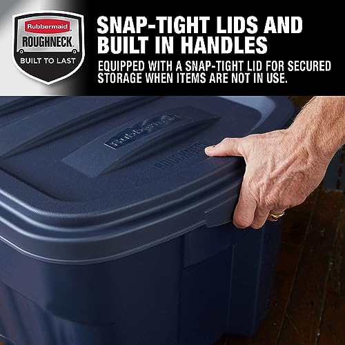 Rubbermaid Roughneck️ Storage Totes 50 Gal, Large Durable Stackable Storage Containers, Great for Basement, Attic, Garage Storage, and More, 50 Gal - 2 Pack