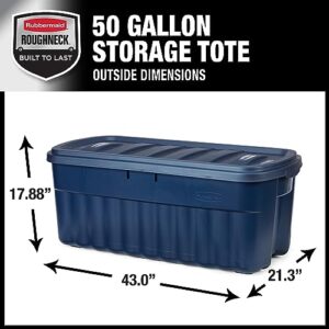 Rubbermaid Roughneck️ Storage Totes 50 Gal, Large Durable Stackable Storage Containers, Great for Basement, Attic, Garage Storage, and More, 50 Gal - 2 Pack