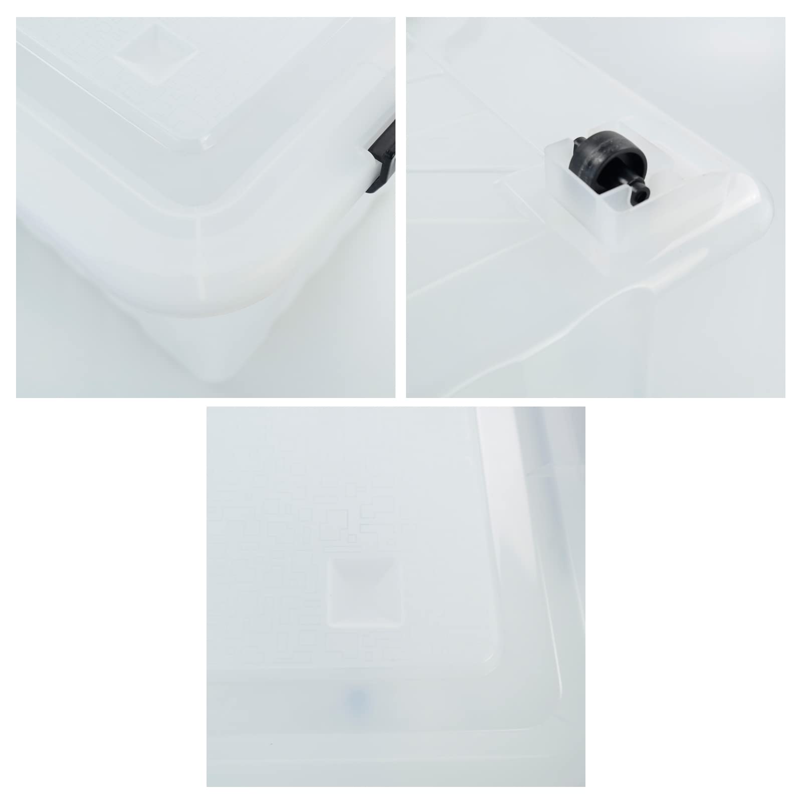 EudokkyNA 4-pack 50 Quarts Storage Boxes with Wheels, Large Clear Plastic Bin Totes with Lid