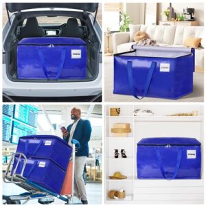 SpaceHacks 4 Pack-93L Heavy Duty Moving Bags, Moving Boxes with Reinforced Handles ＆ Premium Zippers, Storage Totes for Space Saving, Packing ＆ Moving Storage