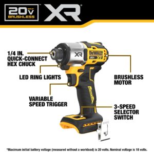 DEWALT 20V MAX Impact Driver, Cordless, 3-Speed, Battery and Charger Included (DCF845D1E1)