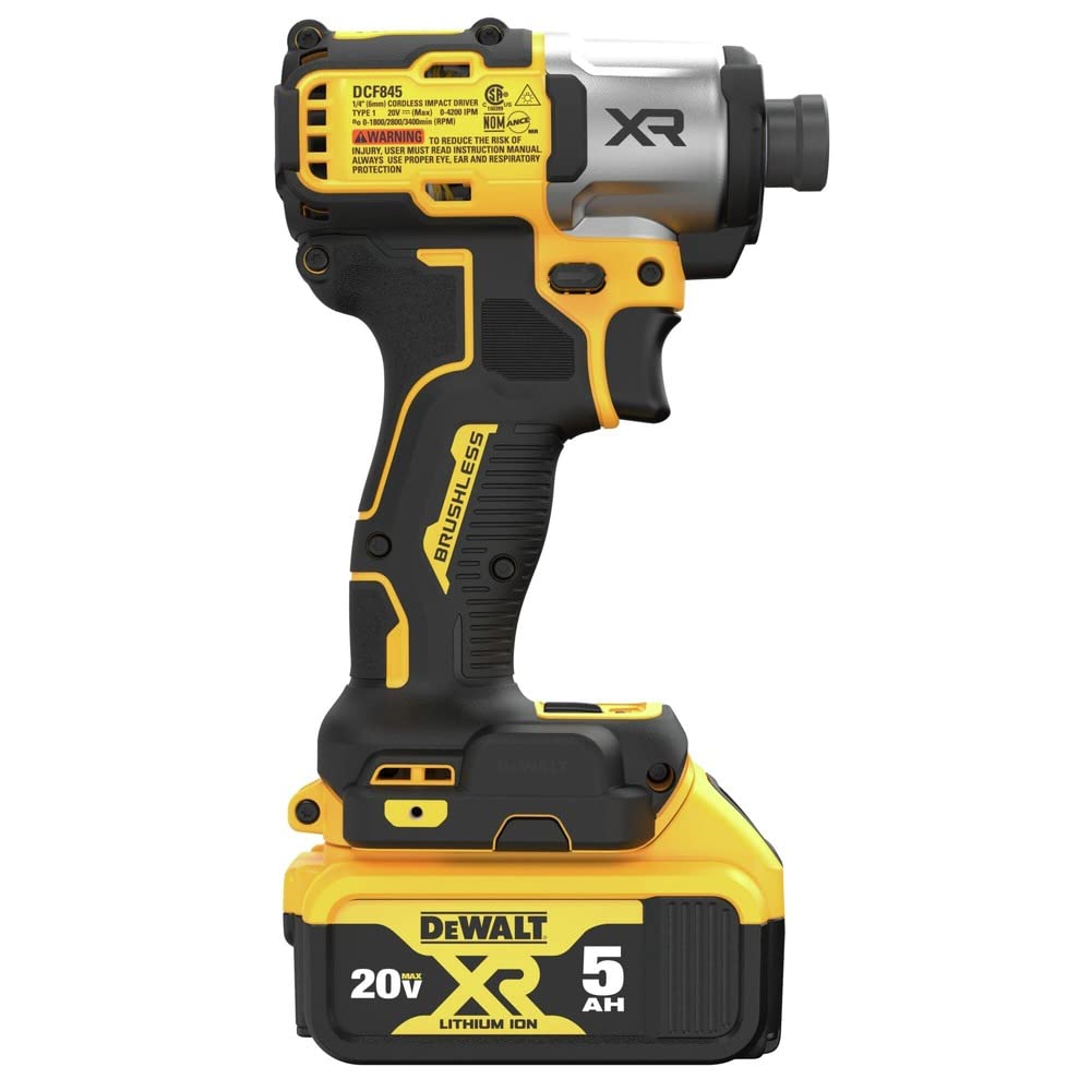 DEWALT 20V MAX Impact Driver, Cordless, 3-Speed, 2 Batteries and Charger Included (DCF845P2)