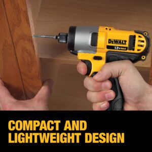 DEWALT 12V MAX Impact Driver, 1/4-Inch, with Battery and Charger Included (DCF815S2)