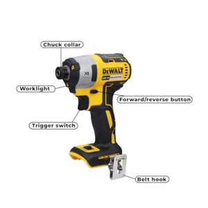 DEWALT DCF887N XR 18V 3 Speed BL Impact Driver Naked-Body ONLY, 18 W, 18 V, Multi, Bare Unit