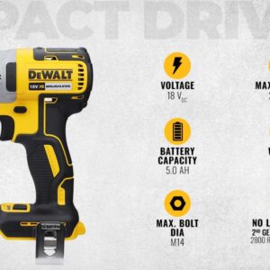 DEWALT DCF887N XR 18V 3 Speed BL Impact Driver Naked-Body ONLY, 18 W, 18 V, Multi, Bare Unit