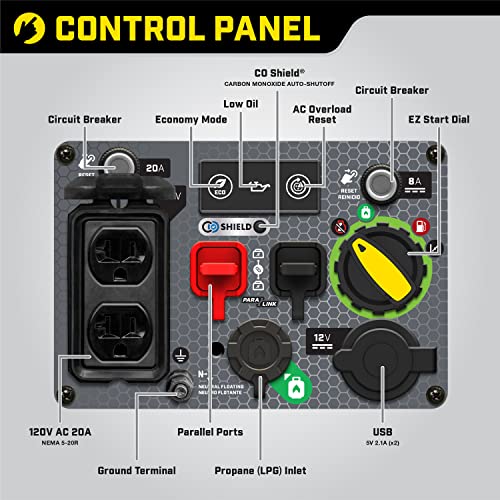 Champion Power Equipment 2500-Watt Dual Fuel Ultralight Portable Inverter Generator with Quiet Technology and CO Shield