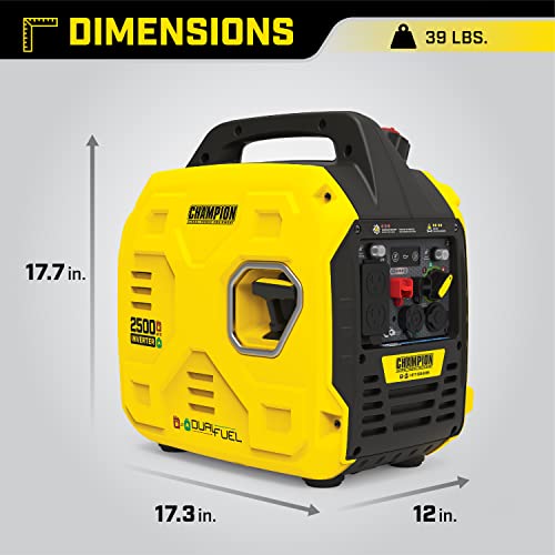 Champion Power Equipment 2500-Watt Dual Fuel Ultralight Portable Inverter Generator with Quiet Technology and CO Shield