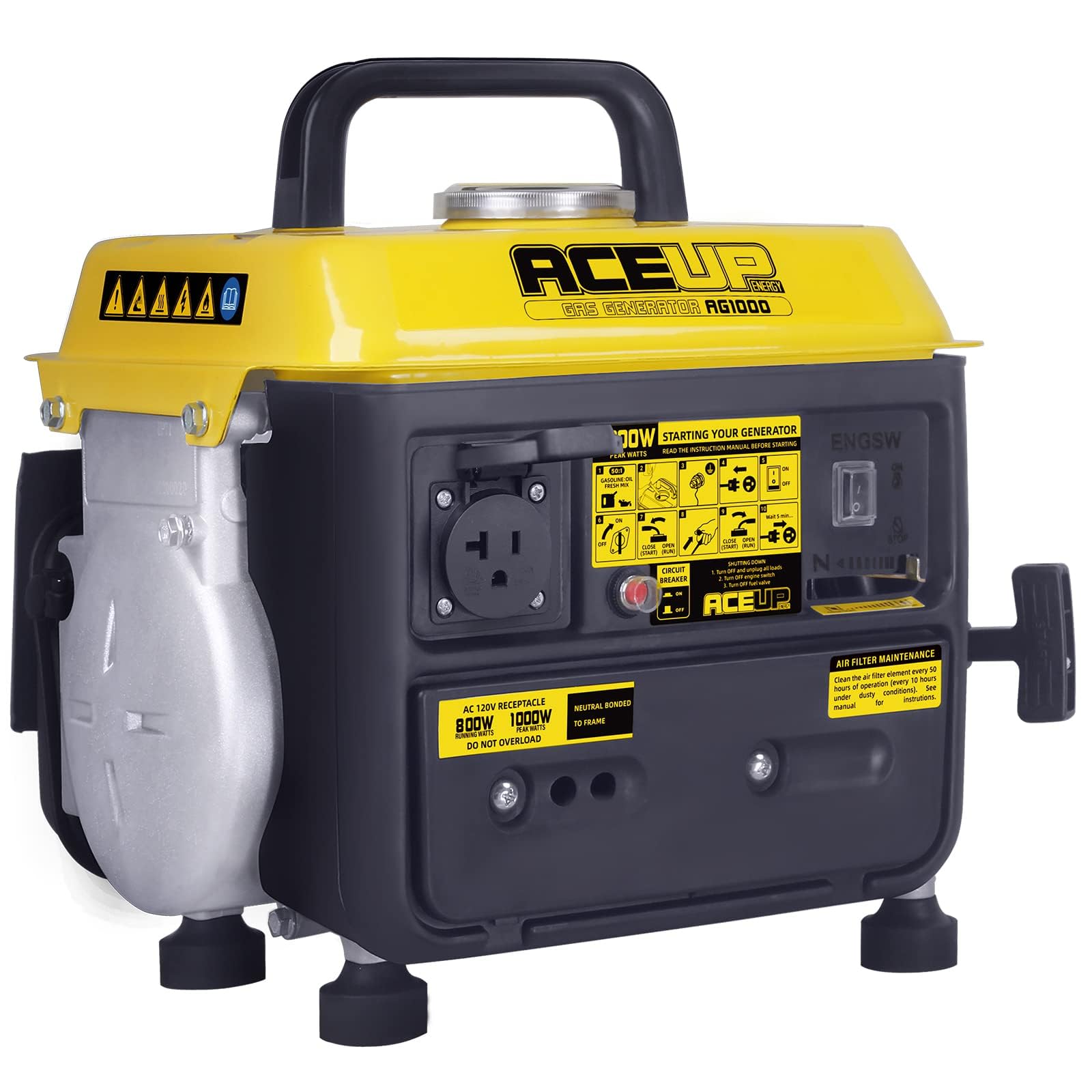 Aceup Energy 1,000W Gas-Powered Generator, Portable Generator Camping Ultralight, EPA & CARB Compliant