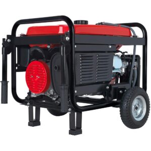 DuroStar DS4850EH Dual Fuel Portable Generator-4850 Watt Gas or Propane Powered Electric Start-Camping & RV Ready, 50 State Approved, Red/Black