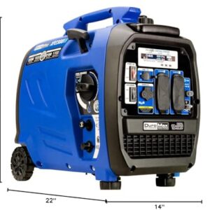 DuroMax XP2300iH 2300-Watt 80cc Dual Fuel Digital Inverter Hybrid Portable Generator, Blue