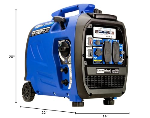 DuroMax XP2300iH 2300-Watt 80cc Dual Fuel Digital Inverter Hybrid Portable Generator, Blue