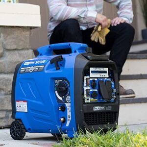 DuroMax XP2300iH 2300-Watt 80cc Dual Fuel Digital Inverter Hybrid Portable Generator, Blue