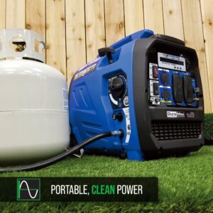 DuroMax XP2300iH 2300-Watt 80cc Dual Fuel Digital Inverter Hybrid Portable Generator, Blue