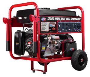 all power apgg12000-12,000-watt dual fuel generator gasoline propane jd engine electric start portable wheel kit