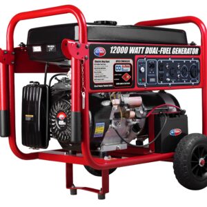 All Power APGG12000-12,000-Watt Dual Fuel Generator Gasoline Propane JD Engine Electric Start Portable Wheel Kit